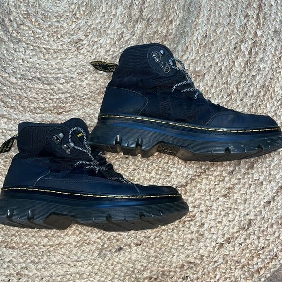 Doc Dr. Martens Boury Leather Casual Boots Black Men (Size 9) Women (Size 10) - Picture 2 of 5